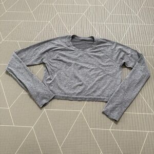 Lululemon Swiftly Tech Cropped Long Sleeve Shirt Size 12‎ Gray